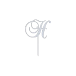 Elegant H monogram letter cake topper with a swirl script design, crafted from high-quality Aluminum. Features a Natural Aluminum finish, making it ideal for weddings, birthdays, and anniversaries. Measures 7.0 inches wide by 8.0 inches high, ensuring it stands out on any cake.